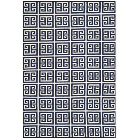Safavieh 6 x 9 ft. Medium Rectangle Contemporary Dhurries- Navy and Ivory- Flatweave Rug DHU626D-6